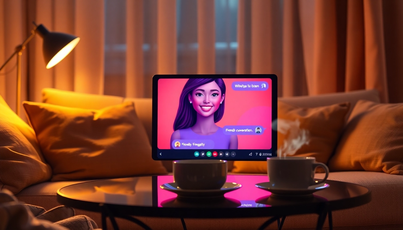 Engaging AI character in a cozy chat interface for sex ai chat.