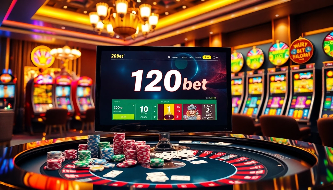 Experience the excitement of winning at 120bet with poker chips and casino games.