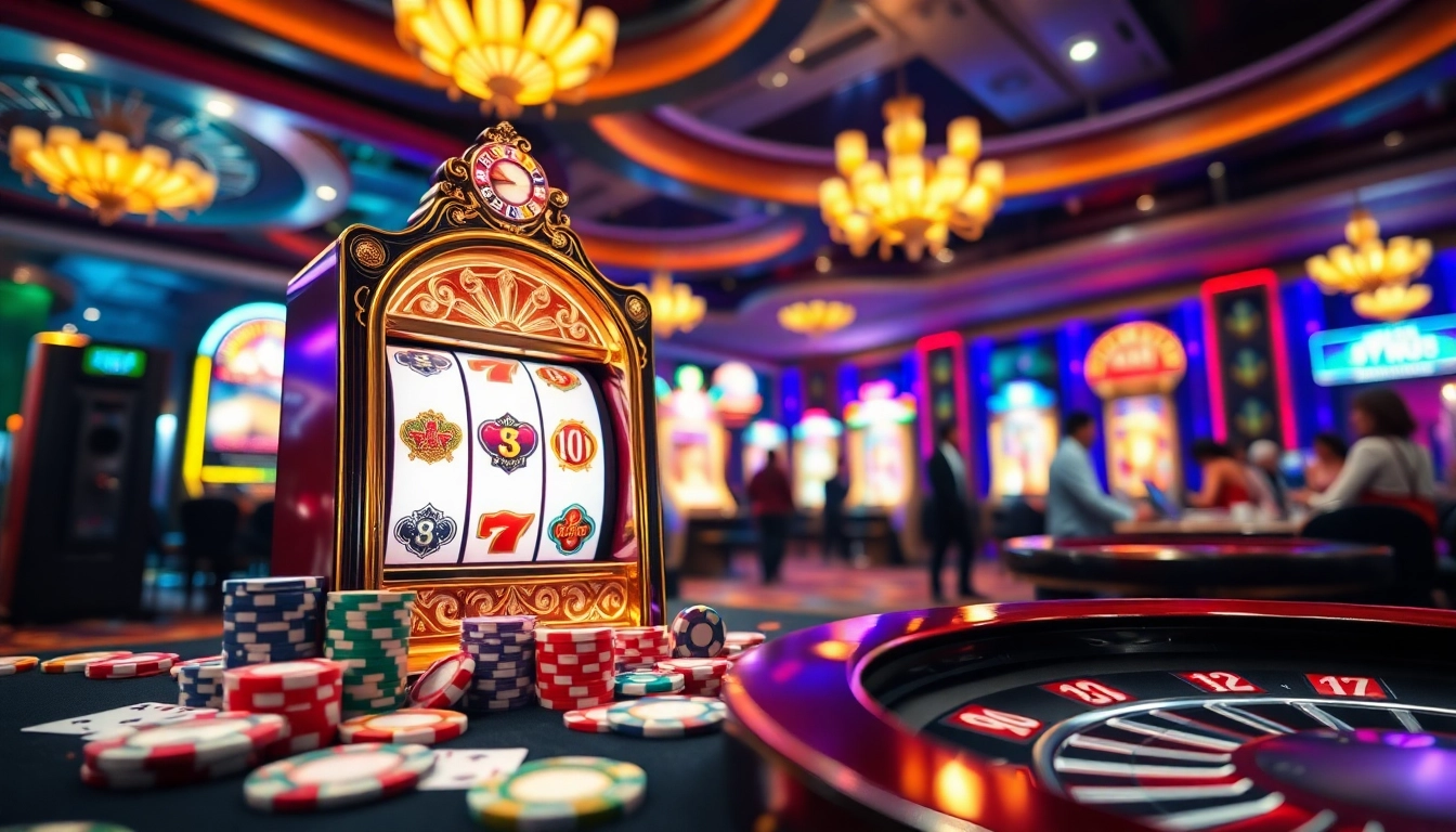 Play the thrilling nổ hũ đổi thưởng on a vibrant slot machine with luxurious casino elements.