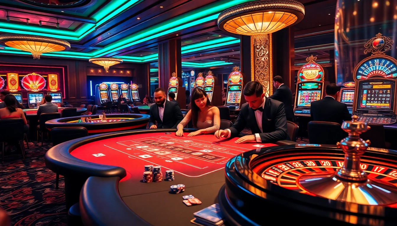 Experience thrilling gaming at https://thabet.vegas/, featuring blackjack, poker, and roulette tables in a luxurious casino environment.