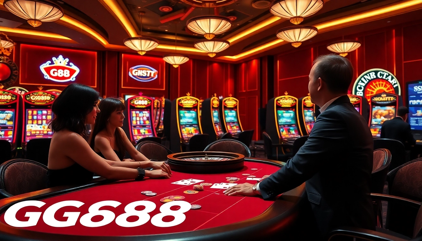 Experience excitement at the GG88 casino with players engaged in thrilling poker action.