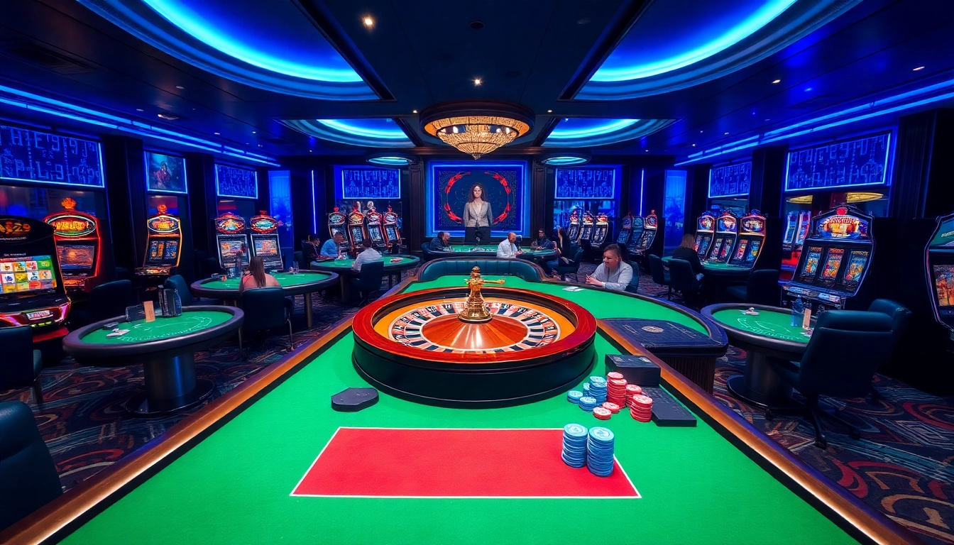Players enjoying a lively casino experience with strategic bets at https://kk55.blue/ roulette and poker tables.