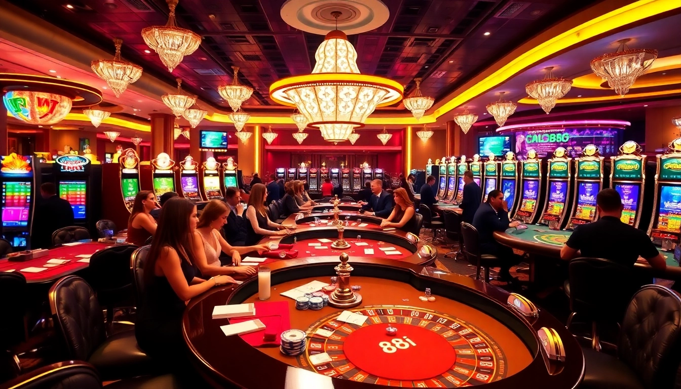 Experience the thrill of 88i at a vibrant casino with roulette, poker, and neon lights.