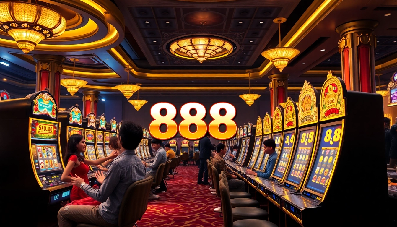 Players enjoying the excitement of slot api raja 88 in a luxurious casino environment.