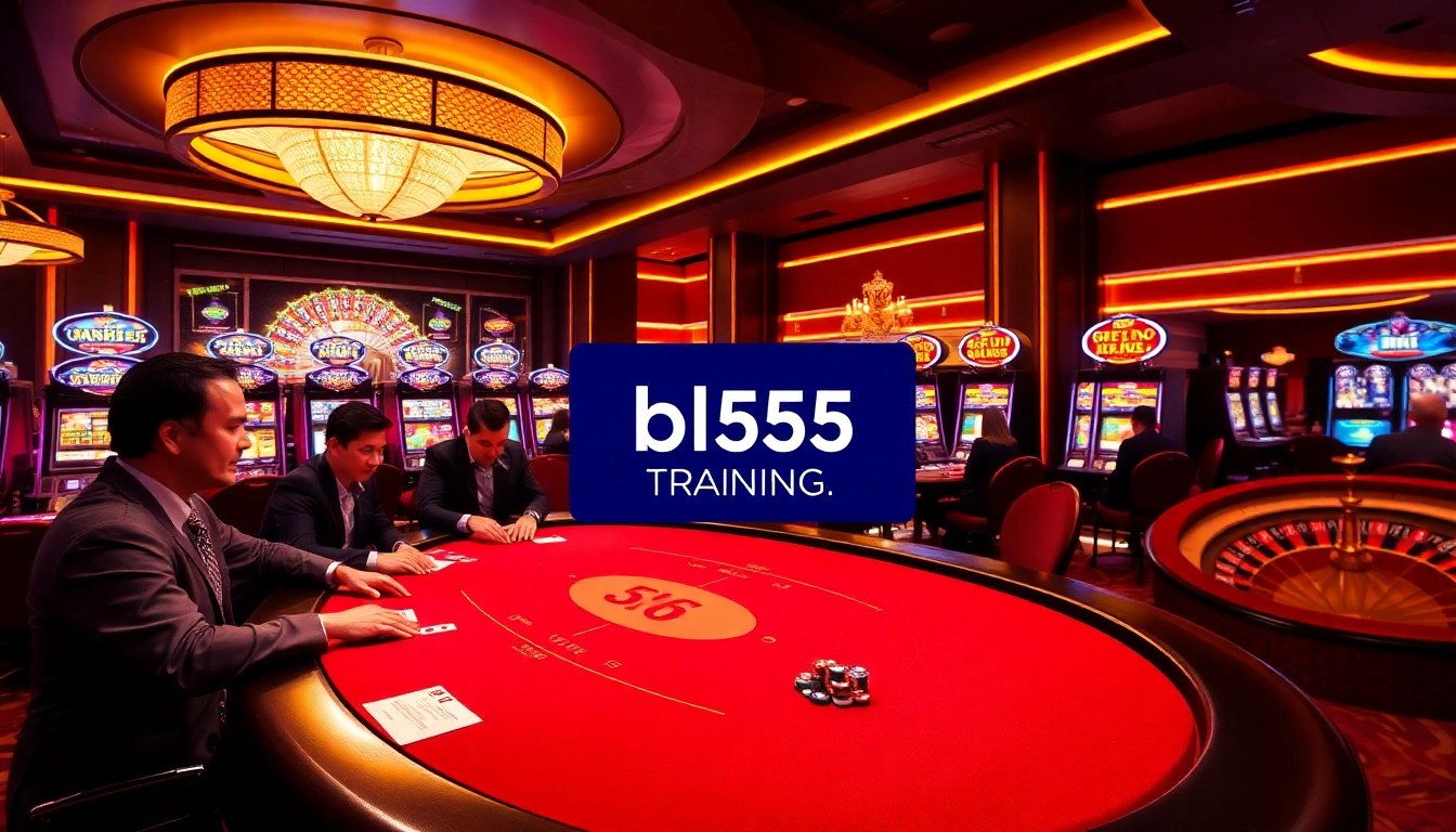 Experience casino thrills at bl555.training with a vibrant poker table and engaging game atmosphere.