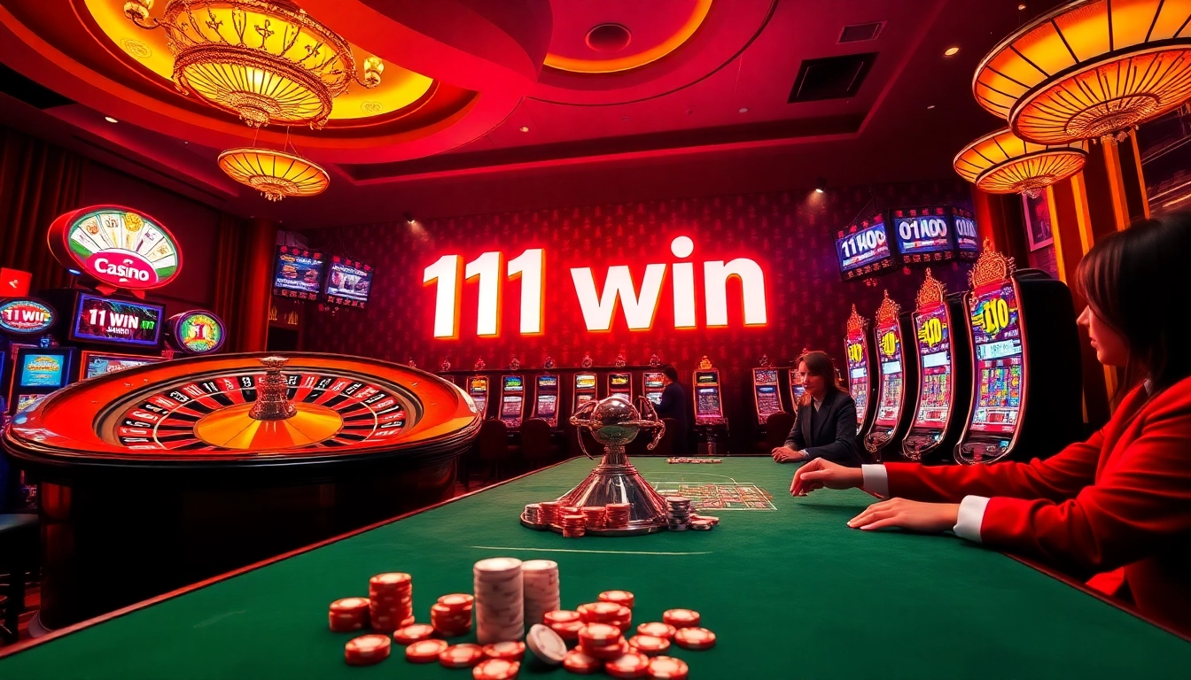 Engaged players in a lavish casino setting, showcasing excitement at https://11win.br.com/.