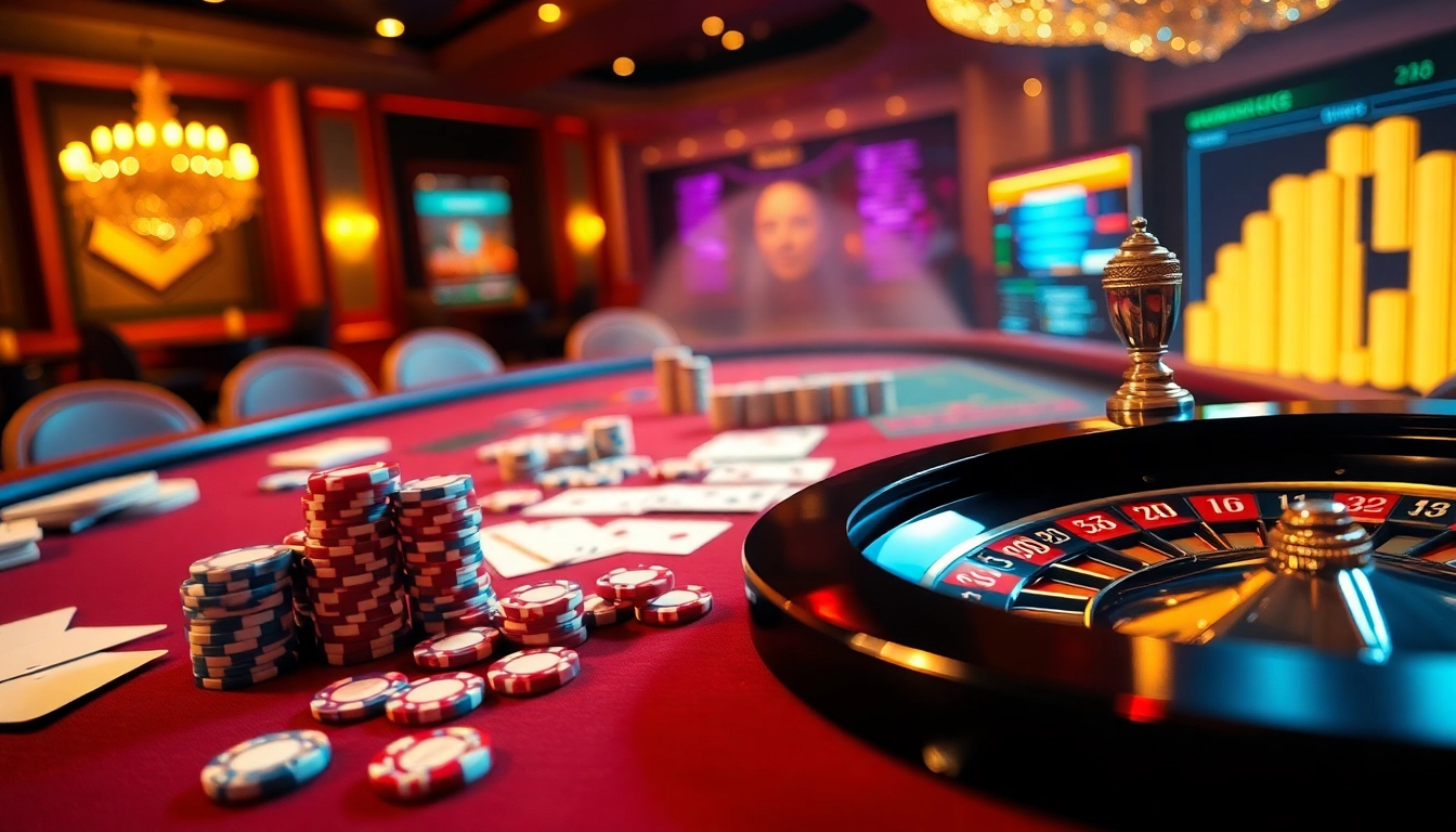Experience thrill at Nhà cái 88xx casino with vibrant gaming elements like poker chips and roulette.