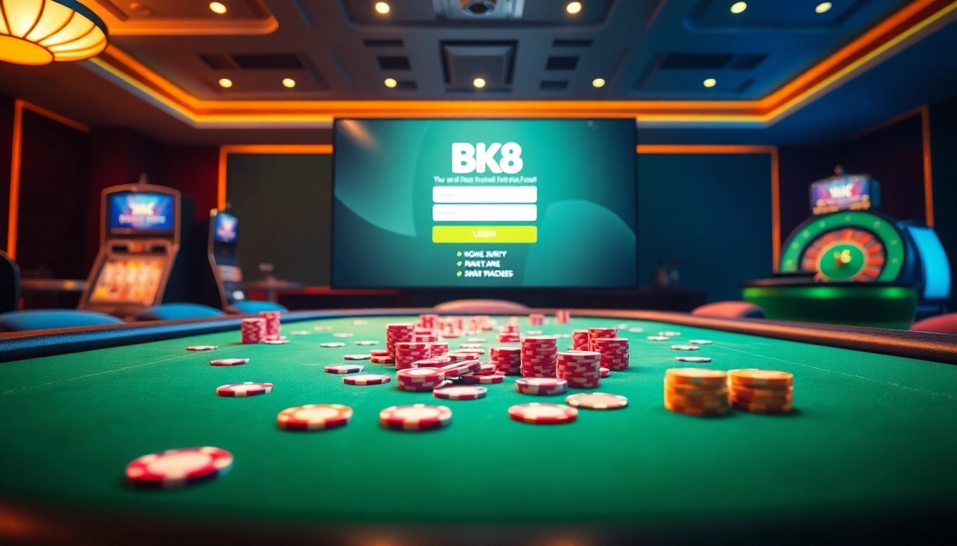 Experience seamless bk8 login at a premium online casino filled with vibrant poker tables and engaging games.