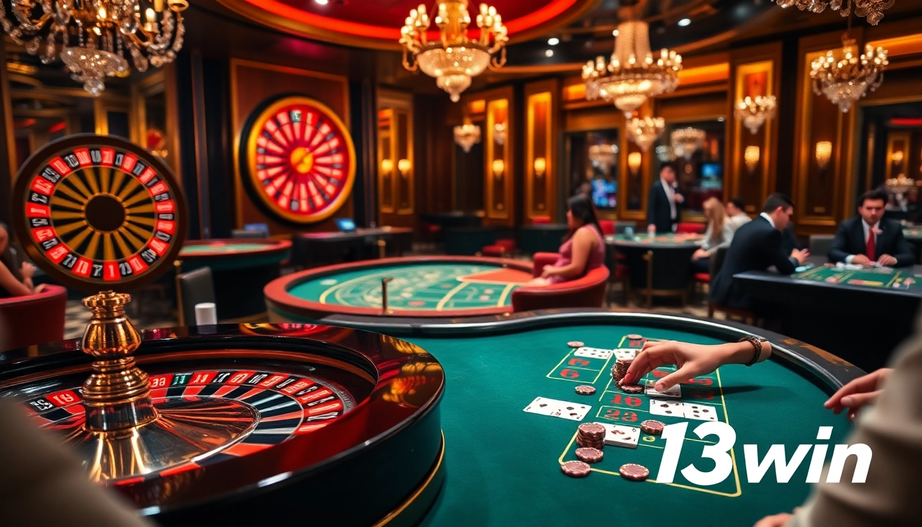 Experience the excitement of 13win with vibrant casino action featuring roulette and poker.