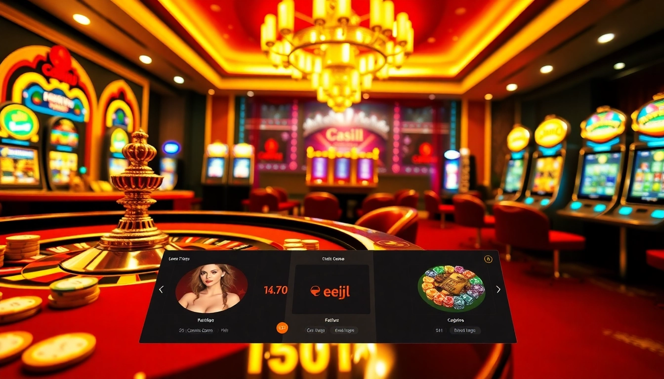 eejl online casino interface showcasing vibrant games and luxurious atmosphere