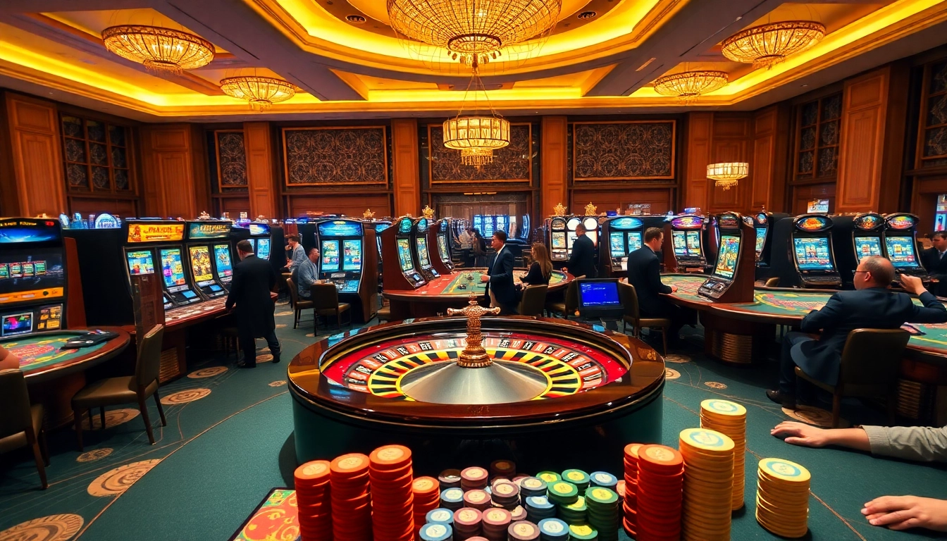 Enjoying thrilling games at https://go8.cash/ with vibrant roulette and poker tables.