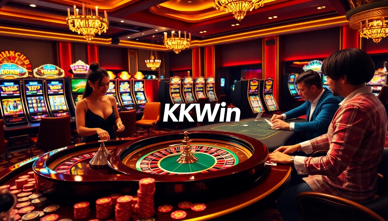 Experience thrilling gameplay at KKWIN with players enjoying card games and roulette.