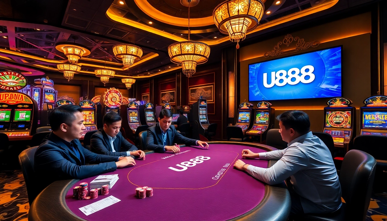 Experience the excitement of gambling at U888's vibrant casino environment.