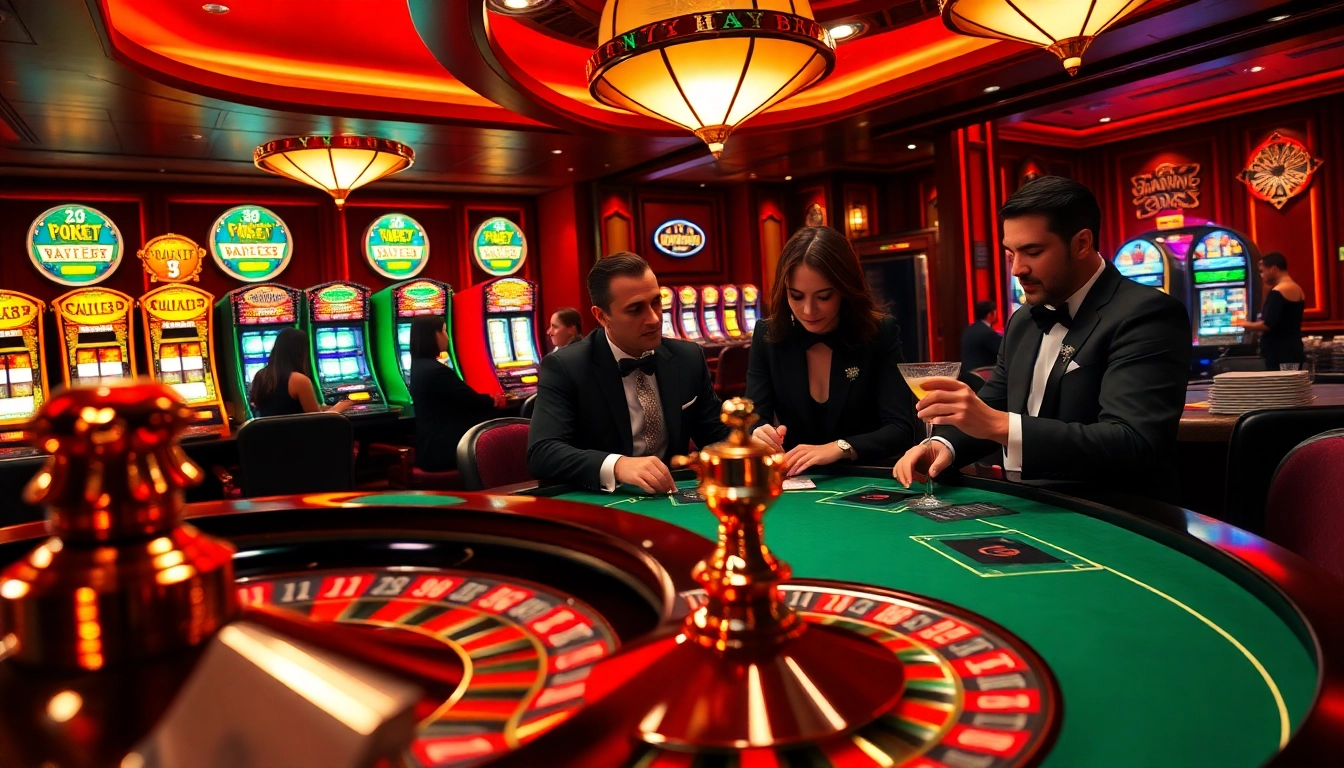 התחושה של ההתרגשות במשחק רמי אונליין פוקר עם שולחנות פאר ומכונות מזל צבעוניות.