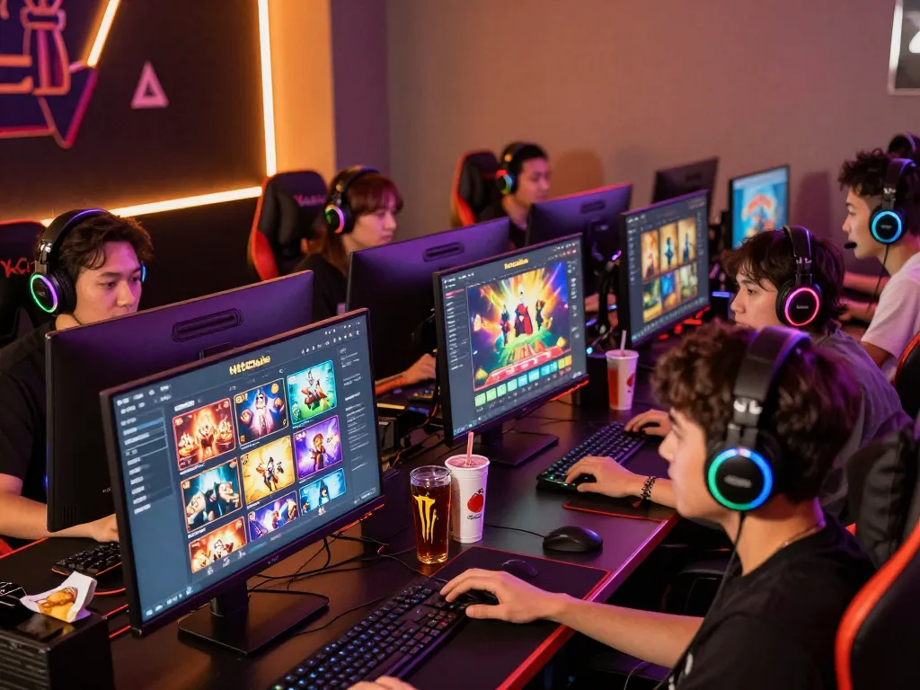 Engaged players experiencing Hitclub's vibrant online gaming environment with immersive setups.